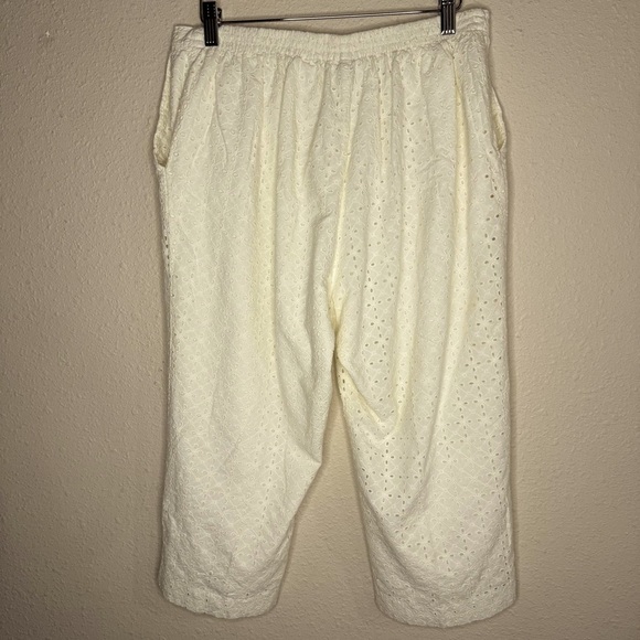Vintage Alfred Dunner Pull-On Capris Ivory Eyelet Back Elastic Women’s Size 14 - Picture 3 of 12